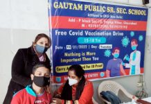 उत्साह के साथ विद्यार्थियों ने लगवाया टीका