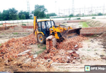 मोरटा में 18 बीघा जमीन में अवैध कॉलोनी पर जीडीए ने चलाया बुलडोजर