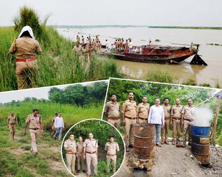 सरयू के टापुओं में आबकारी का महाऑपरेशन, शराब माफियाओं के गढ़ पर निर्णायक प्रहार सरयू के टापुओं में आबकारी का महाऑपरेशन, शराब माफियाओं के गढ़ पर निर्णायक प्रहार